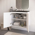 Modway - Bryn Fixation murale de 30" Vanette de salle de bain - Blanc Noir-Conception murale