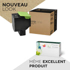 Ecotone - 80C1SK0 Lexmark  Remanufacturés Toner Cartridge - Rendement standard - Noir-Type : EcoTone reusinée