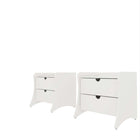 Manhattan Comfort - Ensemble de 2 tables de chevet Coney 19,68" style mid-century moderne - Blanc-Capacité de 11 lb par tiroir
