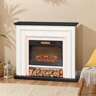 HOMCOM - Cheminée électrique 41 po avec manteau et effet de flamme 3d réglable - 1400 W - noir et blanc-Comprend un dispositif de coupure thermique pour prévenir automatiquement tout problème de surchauffe