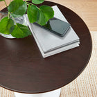 Modway - Lippa Rond de 20 po Bois Table d’appoint - Noyer cerisier blanc-Tampon feutre non marquant