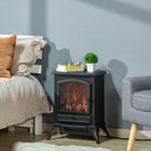 HOMCOM - Foyer électrique avec effet de flamme, noir-Deux modes de chauffage de 750 W et 1500 W peuvent répondre à chaque demande de chaleur 