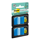 Post-it - Drapeaux 1 po x 1,7 po - Bleu - 50 Drapeaux/Distributeur - 2 Distributeurs/Paquet-Drapeau de 1 po de largeur en couleur bleu