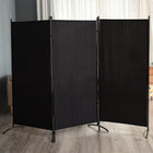 HOMCOM cloison de séparation autoportante à double charnière à 3 panneaux pour bureau à domicile - noir-Cadre en métal avec revêtement en poudre pour plus de solidité 
