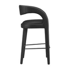 Modway - Pinnacle Cuir végane Tabouret de bar - Noir noir - Ensemble de 2-Capacité de poids : 330 lb