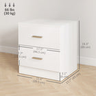 HOMCOM - Table de chevet avec 2 tiroirs - blanc-La structure en panneau de particules est durable 