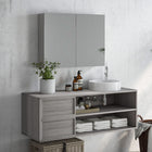 HOMCOM - Armoire à pharmacie murale avec miroir et deux portes - gris-Couleur : Gris   