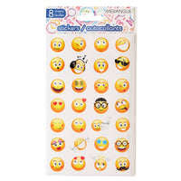 Merangue - Pack d'autocollants - Visages Emoji - 224 autocollants/paquet-Comprend 8 feuilles d'autocollants Emoji (224 autocollants/paquet)