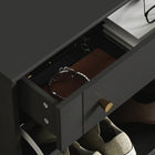 HOMCOM - Armoire à chaussures étroite avec 2 tiroirs basculants pour rangement - noir-Couleur : Noir