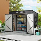 Outsunny - Abri de rangement extérieur 8 x 4 pi - gris-Abri à vélos en métal adapté à de nombreux outils, équipements et vêtements d’extérieur
