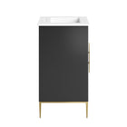 Modway - Awaken 24" Vanette de salle de bain - Blanc Noir-Matchs non inclus