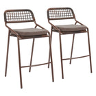 Zuo - Rio Tabouret de bar - Brun - Ensemble de 2-Finition conçue pour l’extérieur