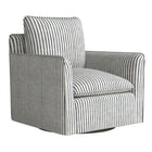 Ebello - Kandyn Fauteuil tonneau pivotant 29,7 po rembourré rayures douces coussin amovible, bleu-Conception amovible et facile à nettoyer : les coussins de siège et de dossier se détachent sans effort, facilitant le nettoyage localisé ou l’entretien complet afin de conserver l’apparence neuve du fauteuil