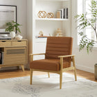 Modway - Jensen Cuir végane Chaise d’accent - Bronzage naturel-Rubberwood Legs