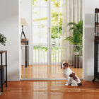 PawHut - 30"- 57" Barrière Extra Large pour Chien avec Système de Verrouillage Double - Blanc-Largeur réglable de 29,5 po à 57,1 po (75-145 cm)