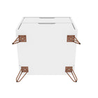Manhattan Comfort - Rockefeller Table de nuit 2 tiroirs style mi-siècle moderne 51 cm - Blanc - Lot de 2-Garantie limitée du fabricant de 30 jours