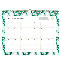At A Glance - Calendrier mural standard 2026-2027 - 15 po H x 12 po l - Savannah Blooms - bilingue-Format des pages : 11 7/8 po H x 14 7/8 po l
