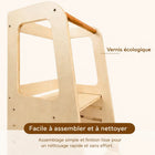 MotionGrey - Tour d’apprentissage Blessy pour tout-petits - Tour d’observation réglable pour cuisine avec barre de sécurité - Bois-5