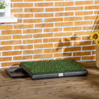 PawHut - Tapis d’herbe pour chien avec plateau, gazon artificiel pour chiens, plateau de toilette pour chien (51 x 63 cm)-Antibactérien et sûr 