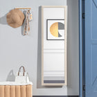 HOMCOM - Miroir rectangulaire corps entier - 21 po l x 64 po H - blanc-Verre haute définition offrant un reflet d’une clarté cristalline, agrandissant visuellement votre espace 