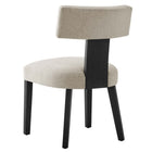 Modway - Nalani Tissu tapis Chaises de salle à manger Ensemble de 2 - Tissage à bruyère Ivoire noir-9