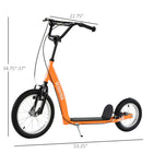 Aosom - Trottinette pour enfants avec guidon réglable, freins doubles avant et arrière - orange-Matériau : Acier, alliage d'aluminium, caoutchouc, PP 