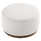 Modway - Tilden Grande boucle ronde de 29" Rembourré Ottoman - Noyer des nuages-Arrivée entièrement assemblée