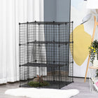 PawHut - Parc pour cochons d’Inde et lapins 39 panneaux avec porte - chaque panneau 14 po L x 18 po H-Les couches en résine PP offrent un espace confortable pour courir et se reposer 