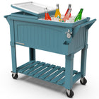 Permasteel - Glacière de patio style mobilier 80 pintes avec séparateur - sarcelle-Fonctions supplémentaires : ouvre-bouteilles et récupérateur de capsules