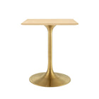 Modway - Lippa 24 po Carré Bois Table à manger, Or Naturel-Placage de grains de bois