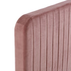 Modway - Celine Chenal Touffé Performance Velvet Lit Queen, Rose poussiéreuse-Pieds en bois massif