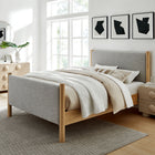 Modway - Maven Grandeur nature Tissu tapis Lit de plateforme, Chêne de blé-Tissu en tissage à bruyère