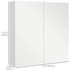 Kleankin - Armoire à pharmacie murale avec étagère et miroir - blanc brillant-L’étagère supérieure réglable s’adapte à des objets de tailles différentes 