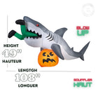 GEMMY - Requin gonflable animé à tête pivotante pour Halloween - 124,5 cm x 274 cm-6