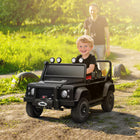 Qaba - Jeep pour enfants sous licence Land Rover 12V à chevaucher - noir-La voiture électrique pour enfants est équipée de doubles portes, d’un klaxon et de boutons musicaux pour un jeu immersif