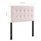 Modway - Emily Biscuit Touffé Performance Velvet Tête de lit jumelée, Rose-Sellerie en velours en polyester