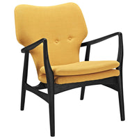 Modway - Heed Tissu rembourré - Noir Jaune-Chaise longue de style milieu du siècle
