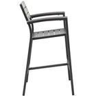 Modway - Maine Terrasse extérieure Tabouret de bar - Brun Gris - Ensemble de 2-Cadre en aluminium revêtu de poudre