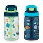 Contigo - Bouteilles d’eau antifuites pour enfants Aubrey, 414 mL (14 oz), paquet de 2, concombre cactus et cosmos bleuet-Plus de plaisir, moins de dégâts : Le couvercle se ferme hermétiquement pour éviter les fuites lors des déplacements et les déversements lors de l’utilisation