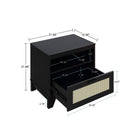 Manhattan Comfort - Lot de 2 tables de chevet Sheridan 21,63" style mid-century moderne - Noir-Comprend 1 tiroir à extension totale et 1 espace ouvert mince