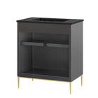 Modway - Awaken 30" Vanette de salle de bain - Noir noir-Rangement spacieux