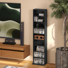 HOMCOM - Armoire de rangement multimédia à 9 niveaux - 55.1 po H - noir-Couleur : Noir