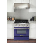 Kucht - 30 po Série KDF Cuisinière Pro Style au gaz propane - Acier inoxydable/Bleu-Les grilles robustes en fonte permettent de déplacer facilement les casseroles entre les brûleurs sans avoir à les soulever