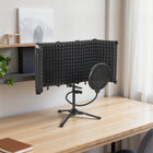 HOMCOM - Panneau D’Isolation Pliable Pour Microphone De Studio Avec Filtre Anti-Pop - Support-Compact et pliable, idéal pour les voyages et les petits studios à domicile 