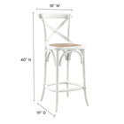 Modway - Gear Tabouret de comptoir - Blanc-Construction en bois d’orme