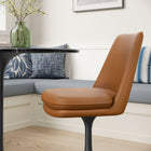 Modway - Lippa Salle à manger pivotante Cuir végane Fauteuil d’appoint - Black Tan-Coussin de siège fixe