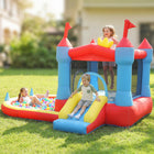 Qaba - Château gonflable pour enfants avec toboggan, piscine/bassin à balles, panier de basketball-Conception sûre, douce et stable qui prévient les chutes lorsque les enfants jouent ensemble  