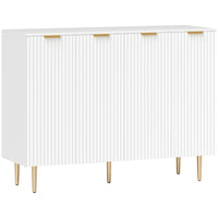 HOMCOM - Buffet 47,2 po L, meuble de rangement - blanc-L’armoire à 2 portes doubles accueille les accessoires et ustensiles du quotidien 