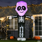 HOMCOM - Décoration de fantôme squelette gonflable d'Halloween de 9 - 8ft lumière intérieur extérieur - Noir et Blanc-Gonfler automatiquement après la mise sous tension pour une configuration facile 