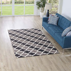 Modway - Lida Treillis marocain Tapis de 5 pi l x 8 pi L - Charbon de bois et noir-Tissage serré à poil bas